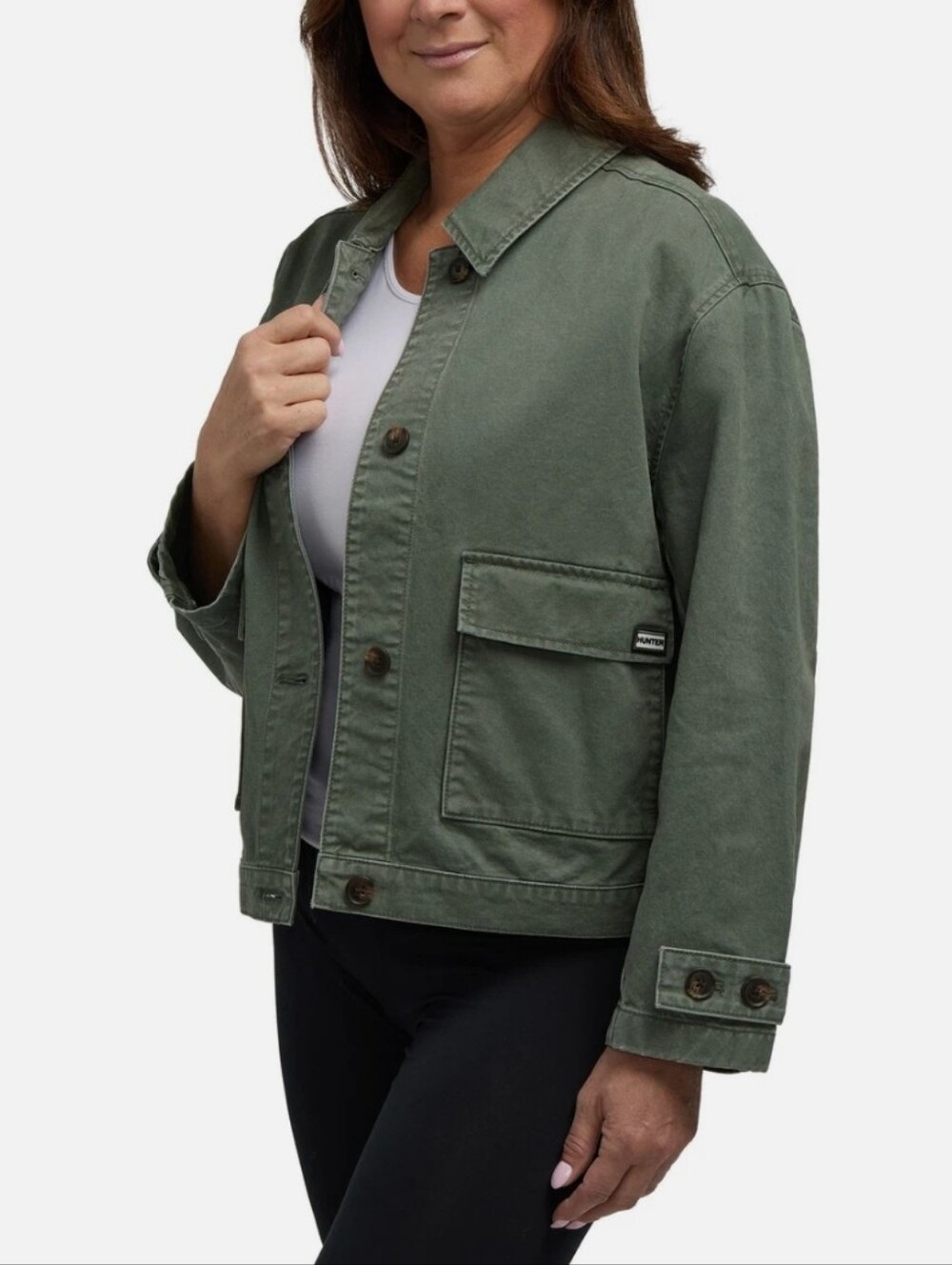NEW! Hunter Button Front Green Utility Jacket Size XL